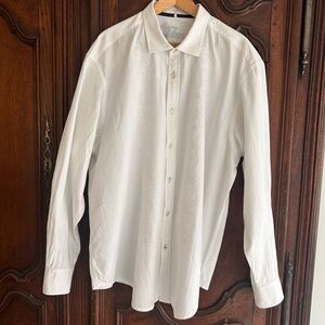 Tommy Bahama White Casual Shirt with Embroidery pattern